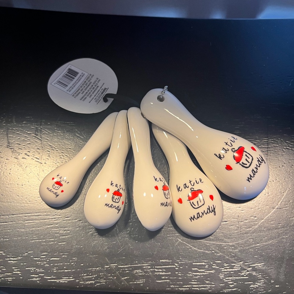Katie Mandy White Ceramic Measuring Spoons Set
